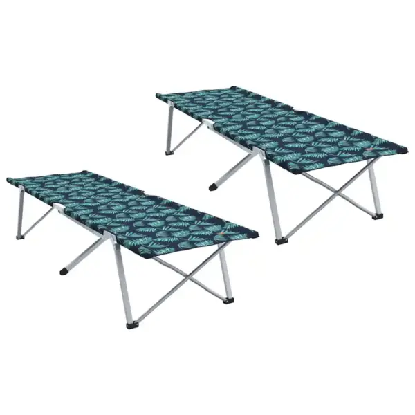 Kokkupandavad telgvoodid, 2 tk, metsaroheline, Oxford-kangas ja terasraam, 194 x 62,5 x 42,5 cm – 2