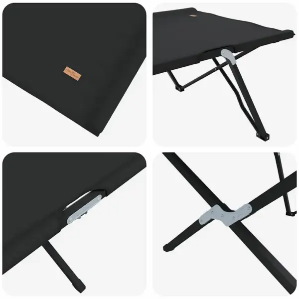 Kokkupandavad telgvoodid, 2 tk, must, Oxford-kangas ja terasraam, 206 x 76 x 47 cm – 9
