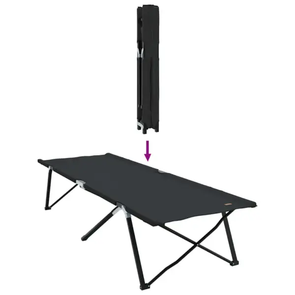 Kokkupandavad telgvoodid, 2 tk, must, Oxford-kangas ja terasraam, 206 x 76 x 47 cm – 10