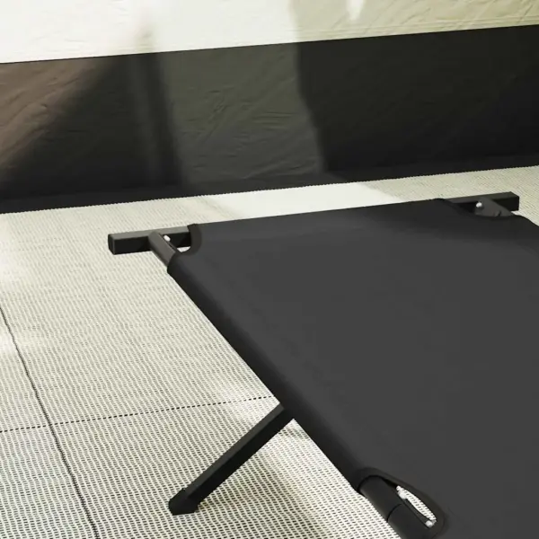Kokkupandavad telgvoodid, 2 tk, must Oxfordi kangas, terasraamiga, 210 x 80 x 46 cm – 3