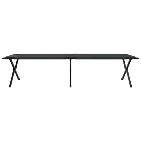 Kokkupandavad telgvoodid, 2 tk, must Oxfordi kangas, terasraamiga, 210 x 80 x 46 cm – 7