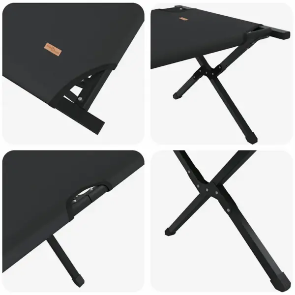 Kokkupandavad telgvoodid, 2 tk, must Oxfordi kangas, terasraamiga, 210 x 80 x 46 cm – 9