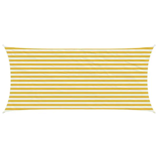 Ristkülikuline HDPE päikesepuri, kollane-valge, 2 x 5 m – 2