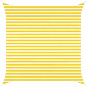 Kandiline päikesepuri, kollane ja valge, 3,6 x 3,6 m, 100% polüester Oxford-kangas