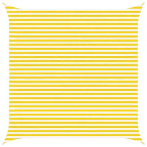 UV-kindel kandiline päikesepuri, kollane-valge, 4,5 x 4,5 m, 100% polüester Oxford