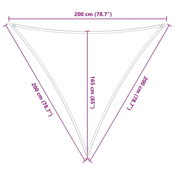 Kolmnurkne päikesepuri terrassile, kollane-valge, 2 x 2 x 2 m, Oxford-polüester – 10