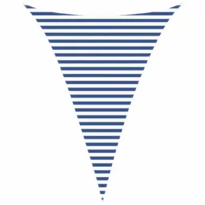 Kolmnurkne päikesepuri sinine ja valge, 3 x 4 x 4 m, 100% polüester Oxford