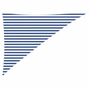 Kolmnurkne päikesepuri sinine-valge, 3 x 4 x 5 m, 100% Oxford-polüster