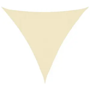 Kolmnurkne HDPE päikesepuri, 3,6 x 3,6 x 3,6 m, kreemjasvalge