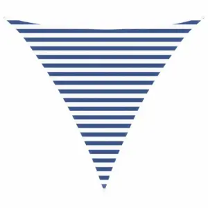 Kolmnurkne päikesepuri sinine-valge, 3 x 3 x 3 m, polüester Oxford