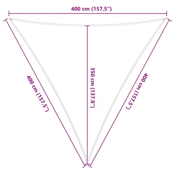 Kolmnurkne UV-kindel päikesepuri, oranž/pruun, 4 x 4 x 4 m, 100% polüester Oxford – 10