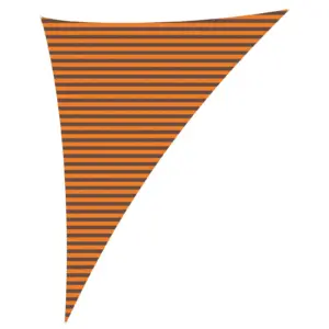 Kolmnurkne päikesepuri terrassile ja aeda, oranž/pruun, 4 x 5 x 6,4 m, 100% Oxford-polüester