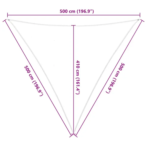 Kolmnurkne päikesepuri 5 x 5 x 5 m, kollane-valge, polüester Oxford – 10