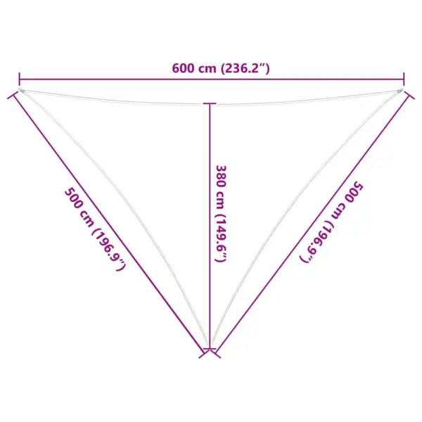 Kolmnurkne päikesepuri, kollane ja valge, 5 x 5 x 6 m, 100% polüester Oxford – 10
