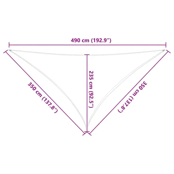 Kolmnurkne päikesepuri terrassile, sinine-valge, 3,5 x 3,5 x 4,9 m – 10
