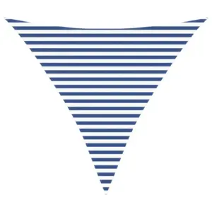 Kolmnurkne päikesepuri, sinine-valge, 3,6 x 3,6 x 3,6 m, polüester oxford, UV-kindel