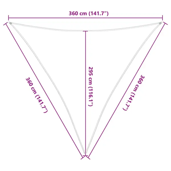 Kolmnurkne päikesepuri, sinine-valge, 3,6 x 3,6 x 3,6 m, polüester oxford, UV-kindel – 10