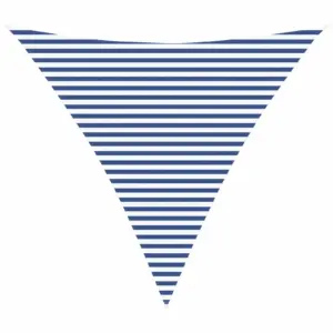 Kolmnurkne päikesepuri, sinine-valge, 4,5 x 4,5 x 4,5 m, polüester