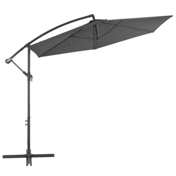 Konsool-päikesevari vändamehhanismiga, alumiiniumpost, 300 cm, antratsiithall – 2
