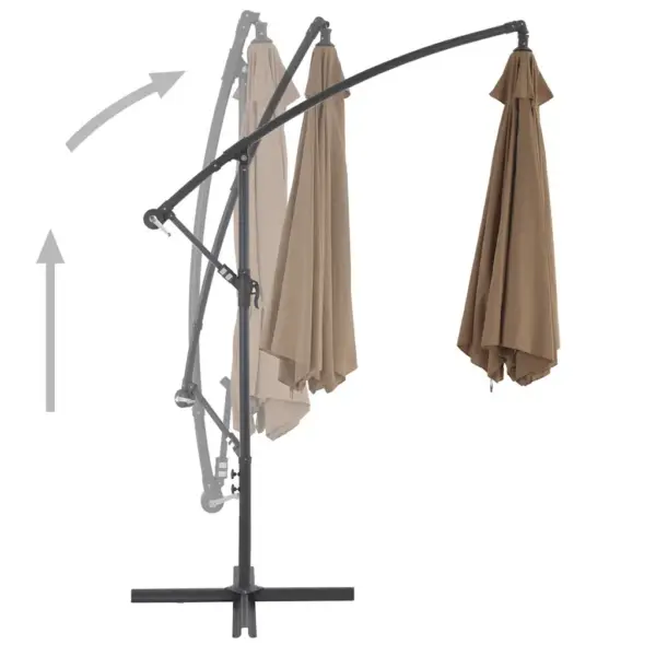 Konsool-päikesevari ristalusega ja vändamehhanismiga, pruunikashall, 300 cm - 4