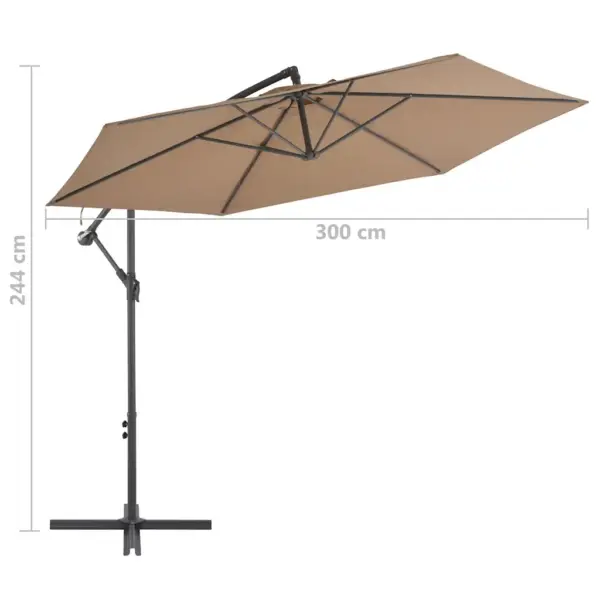Konsool-päikesevari ristalusega ja vändamehhanismiga, pruunikashall, 300 cm - 8