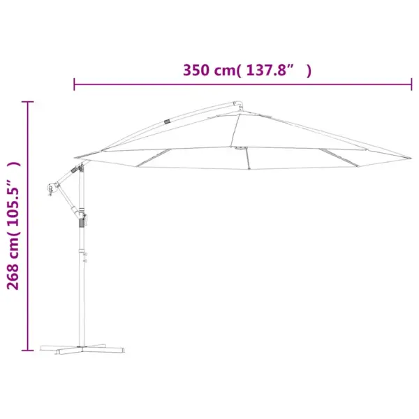 Päikesevari konsoolkonstruktsiooniga ristalusel, 350 cm, antratsiithall - 10