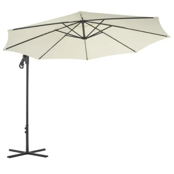 Konsooldisainiga päikesevari ristalusega, liivakarva, 300 cm – 2