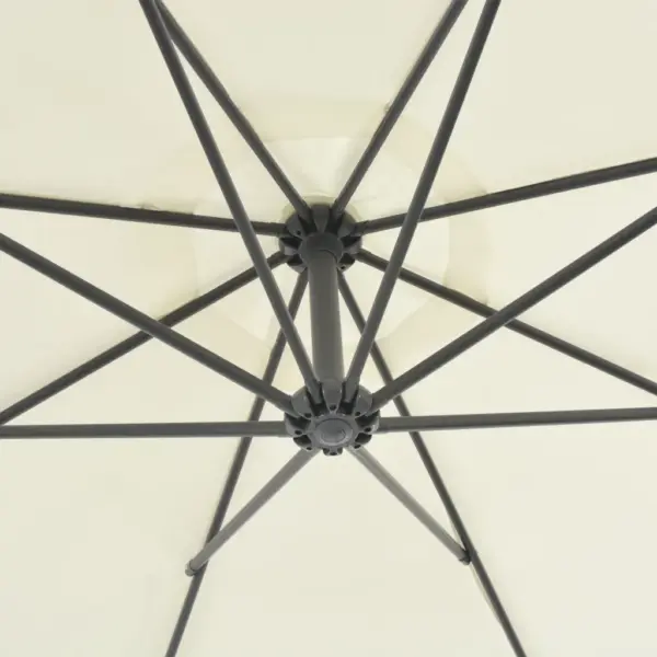 Konsooldisainiga päikesevari ristalusega, liivakarva, 300 cm – 3