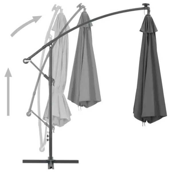 Konsoolne päikesevari vändamehhanismiga, teraspostiga, 300 cm, antratsiithall – 5