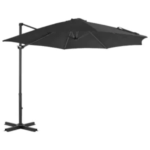 Konsooldisainiga päikesevari vändaga, alumiiniumpostiga, antratsiithall, 300 cm