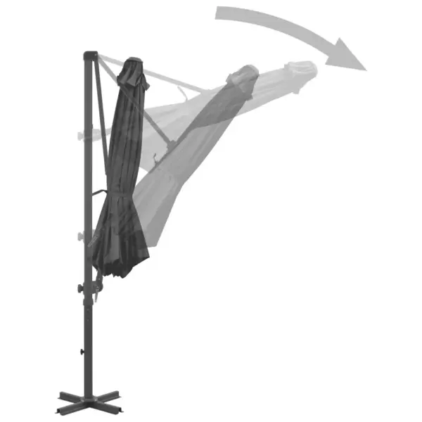 Konsooldisainiga päikesevari vändaga, alumiiniumpostiga, antratsiithall, 300 cm – 4