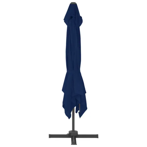 Konsooldisainiga rippuv päikesevari vändamehhanismiga, taevasinine, alumiiniumpostiga, 300 x 300 cm – 5