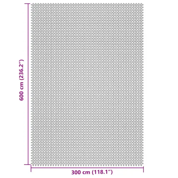 Telgivaip sise- ja välistingimustesse, kreemjasvalge PVC-vahtkattega polüestervõrk, 6 x 3 m – 7