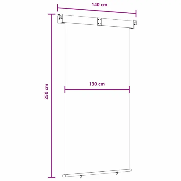 Tagasikeriv külgmarkiis rõdule ja terrassile, UV-kaitsega, 100% polüester, metallraam – 6