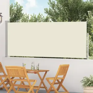 Lahtikeritav terrassi külgmarkiis privaatsuseks, 120 x 0–500 cm, kreemjasvalge