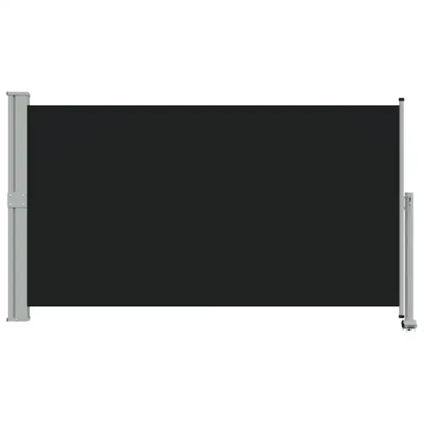 Lahtikeritav terrassi külgsirm, must sirm halli alusega, 140 x 300 cm – 4