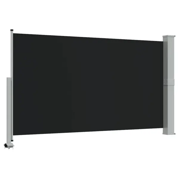Lahtikeritav terrassi külgsirm, must sirm halli alusega, 140 x 300 cm – 7