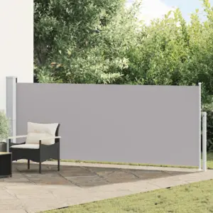 Lahtikeritav terrassi külgsirm privaatsuseks, hall, 140 x 500 cm