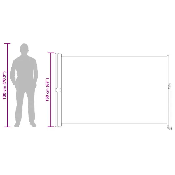 Lahtitõmmatav terrassi ja rõdu külgmarkiis, must, 160 x 0–300 cm – 13