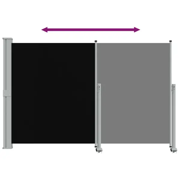 Lahtitõmmatav terrassi ja rõdu külgmarkiis, must, 160 x 0–300 cm – 8