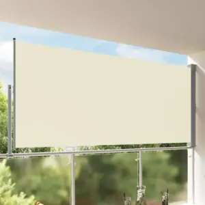 Lahtitõmmatav külgmarkiis terrassile ja rõdule, 160 x 300 cm, kreemjas, hall alusega
