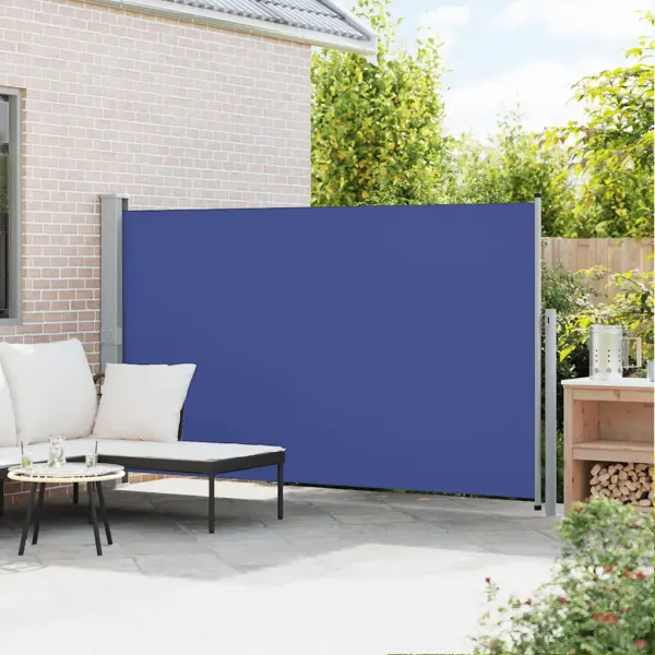 Lahtitõmmatav terrassi ja rõdu külgmarkiis, UV-kindel, 170 x 300 cm, sinine – 3