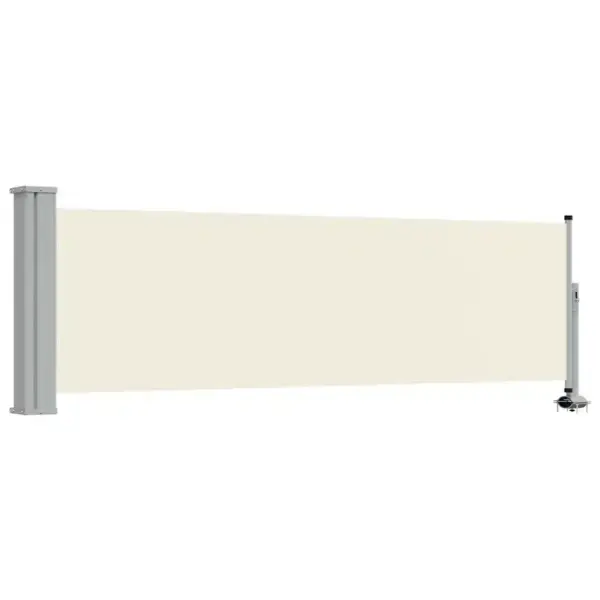 Lahtitõmmatav külgmarkiis terrassile, kreemjas ja hall, 80 x 300 cm – 2