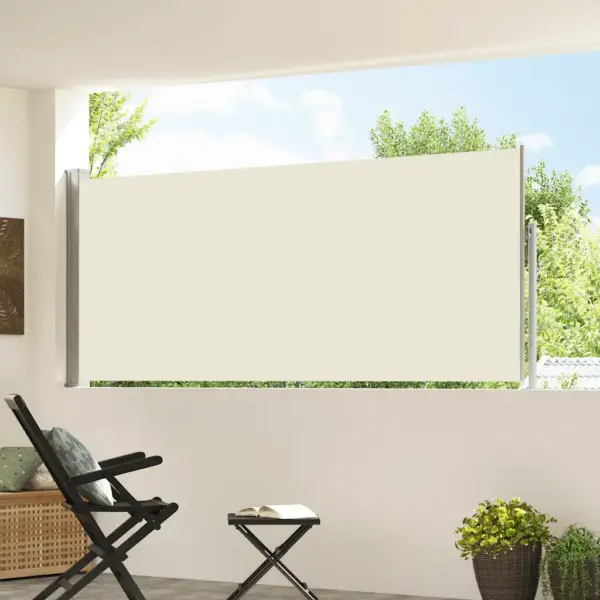 Lahtitõmmatav külgsein terrassile, UV- ja veekindel, 300 x 120 cm, kreemjas – 3