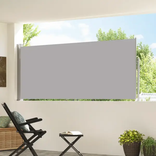 Lahtitõmmatav külgsein tuule- ja privaatsuskaitseks, hall, 120 x 300 cm – 3