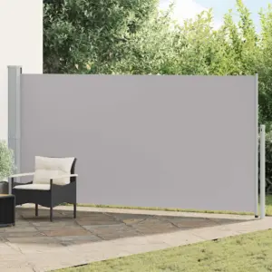 Lahtitõmmatav külgsein terrassile, hall, 160 x 500 cm
