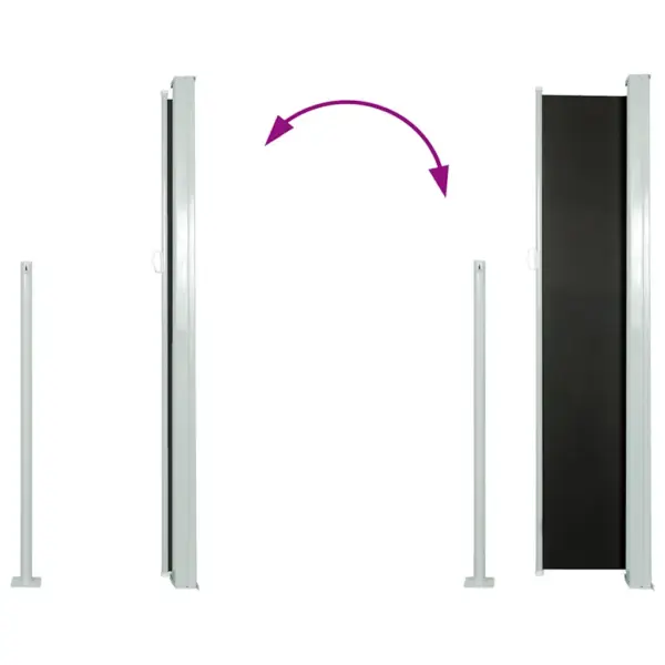 Lahtitõmmatav terrassi külgsein tuule- ja privaatsuskaitseks, must, 300 x 120 cm - 7