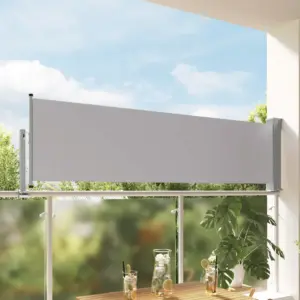 Lahtitõmmatav külgsirm terrassile ja rõdule, hall, 80 x 300 cm