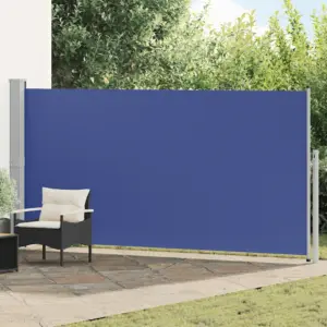 Lahtitõmmatav privaatsussein terrassile, sinine, 160 x 500 cm