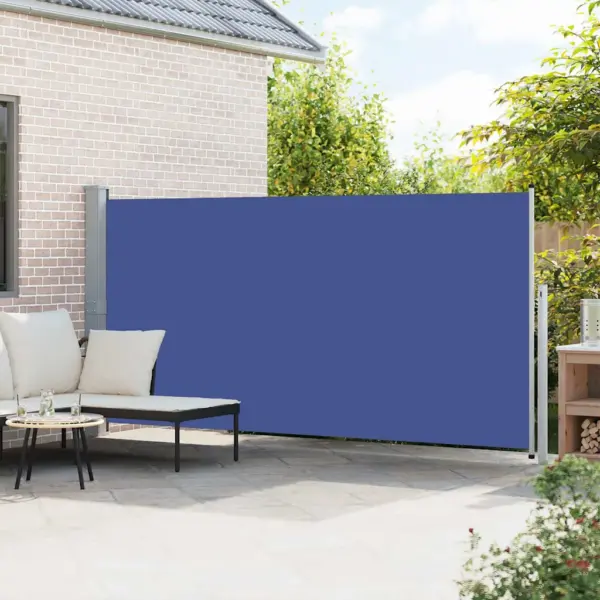 Lahtitõmmatav privaatsussein terrassile, sinine, 160 x 500 cm – 3
